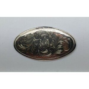 Forstner Sterling Silver  Brooch Pin Victorian Style Flowers Floral Etched